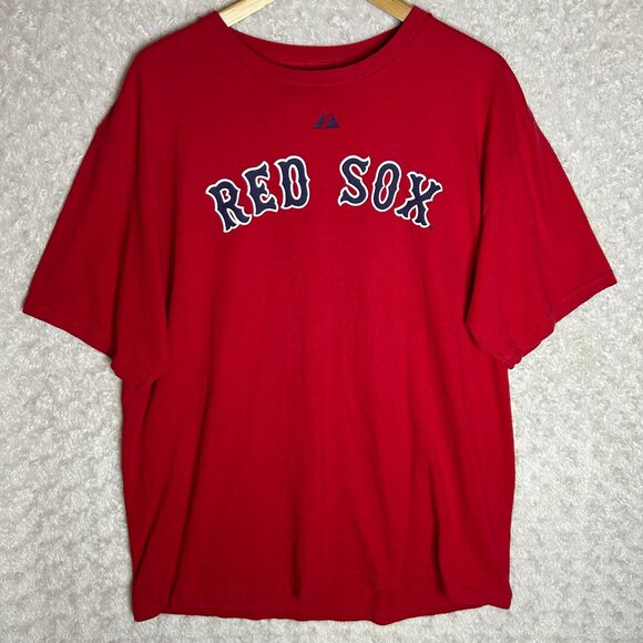 Vintage Boston Red Sox‎ Dustin Pedroia Shirt XL #15 Majestic Athletic Men's Red - Picture 1 of 6